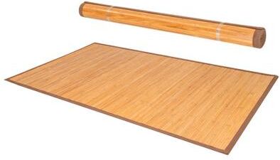 Costway 5 x 8 Feet Bamboo Floor Mat with Anti-Slip Backing for Living Room Bedroom