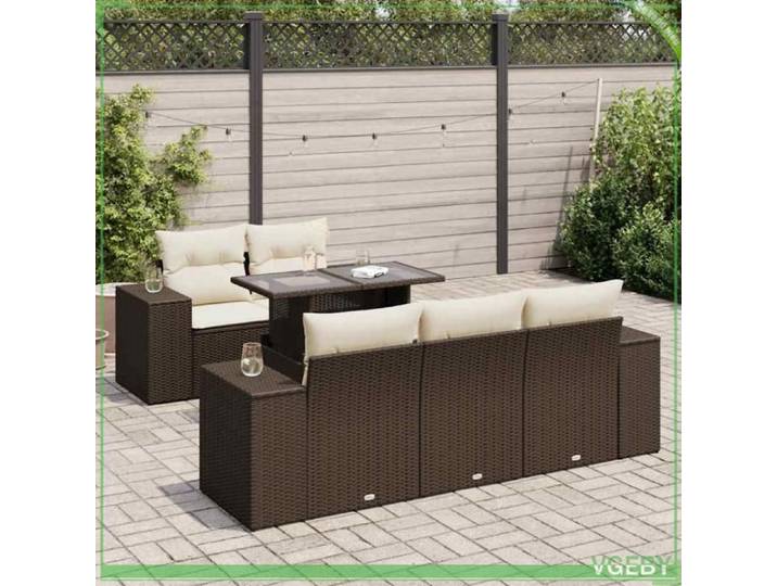 Salon de jardin - 3326734 - Résine tressée marron - Ensemble 5 places modulaire - Rangement sac étanche