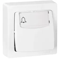 Legrand 086009 Klingeltaster/Schließer, Mit Beschriftungsfeld, mit Glimmaggregat