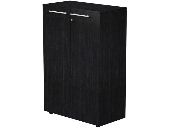 Meuble mi-haut Flore - L.83 x H.119 cm - 2 portes - Frêne noir