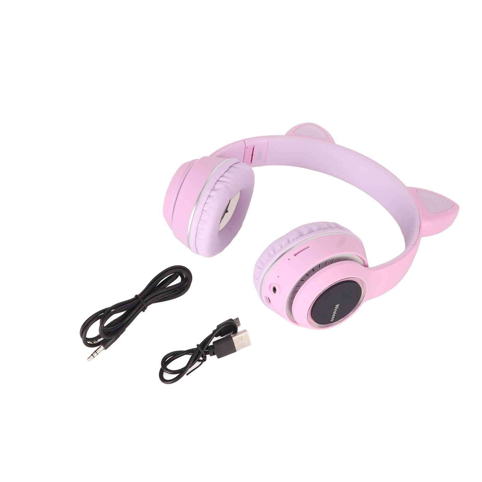 Cocosity Bluetooth-hoofdtelefoon met kattenoren en LED-verlichting, draadloze over-ear stereo hoofdtelefoon