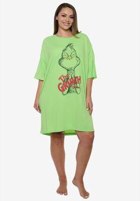 Plus Size Women's Women's Dr Seuss The Grinch Sleep Shirt Nightgown Night Shirt Green One Size by Disney in Green (Size ONE SIZE)