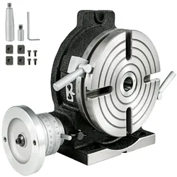 VEVOR Teilapparat Rundtisch 200mm Rundteiltisch Horizontal-Vertikal Teilkopf Teilapparat schwenkbar zum Fräsen und Bohren