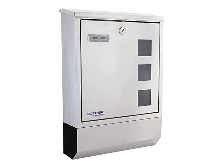 Corto Rottner brievenbus van roestvrij staal, grote capaciteit