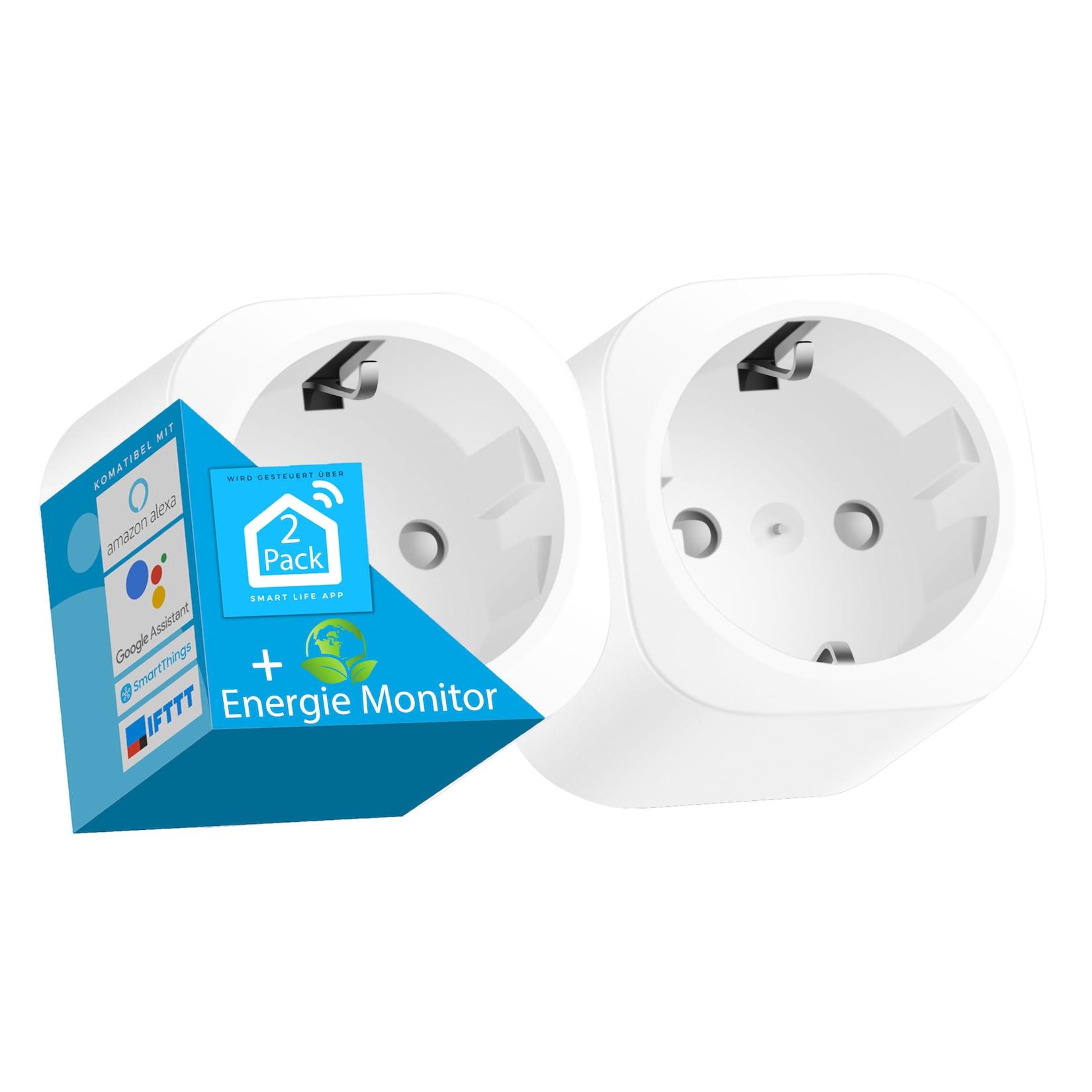 Echos Smart WLAN Steckdose 2er Pack 16A m. Energie Monitor