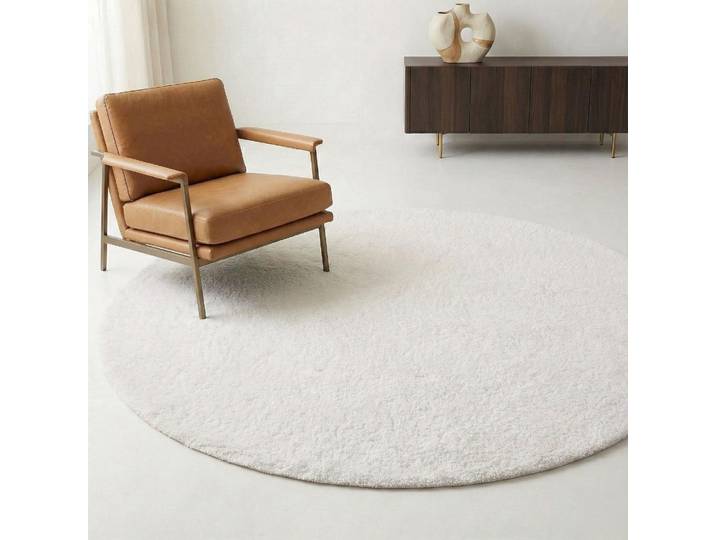 Tapis en laine 200x200 cm, blanc - Handa