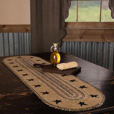 VHC Brands Kettle Grove Stars Border Stenciled Jute Runner