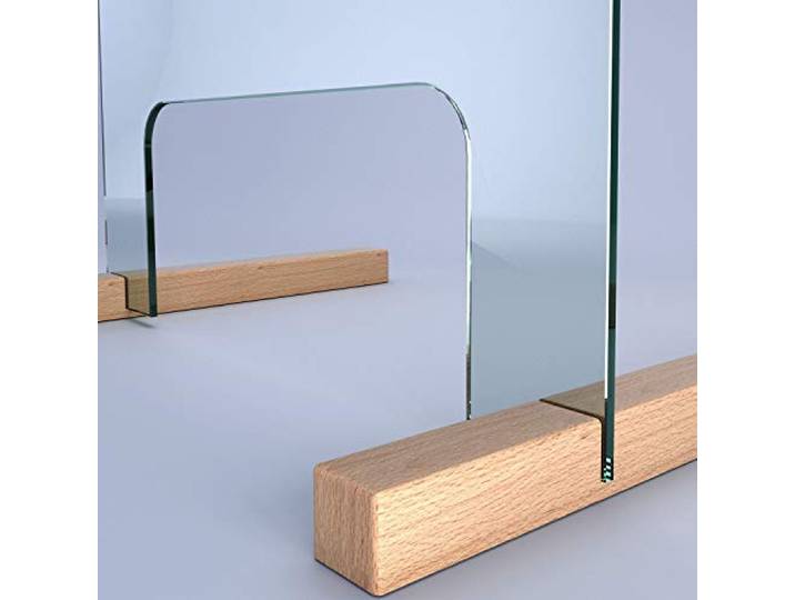 SARAR Spuckschutz aus 8mm echtes SICHERHEITSGLAS - (B) 80 cm x (H) 80 cm Made in Germany - Antibakteriell Hustenschutz Thekenaufsatz Niesschutz Spritzschutz Virenschutz Durchreiche ESG A2