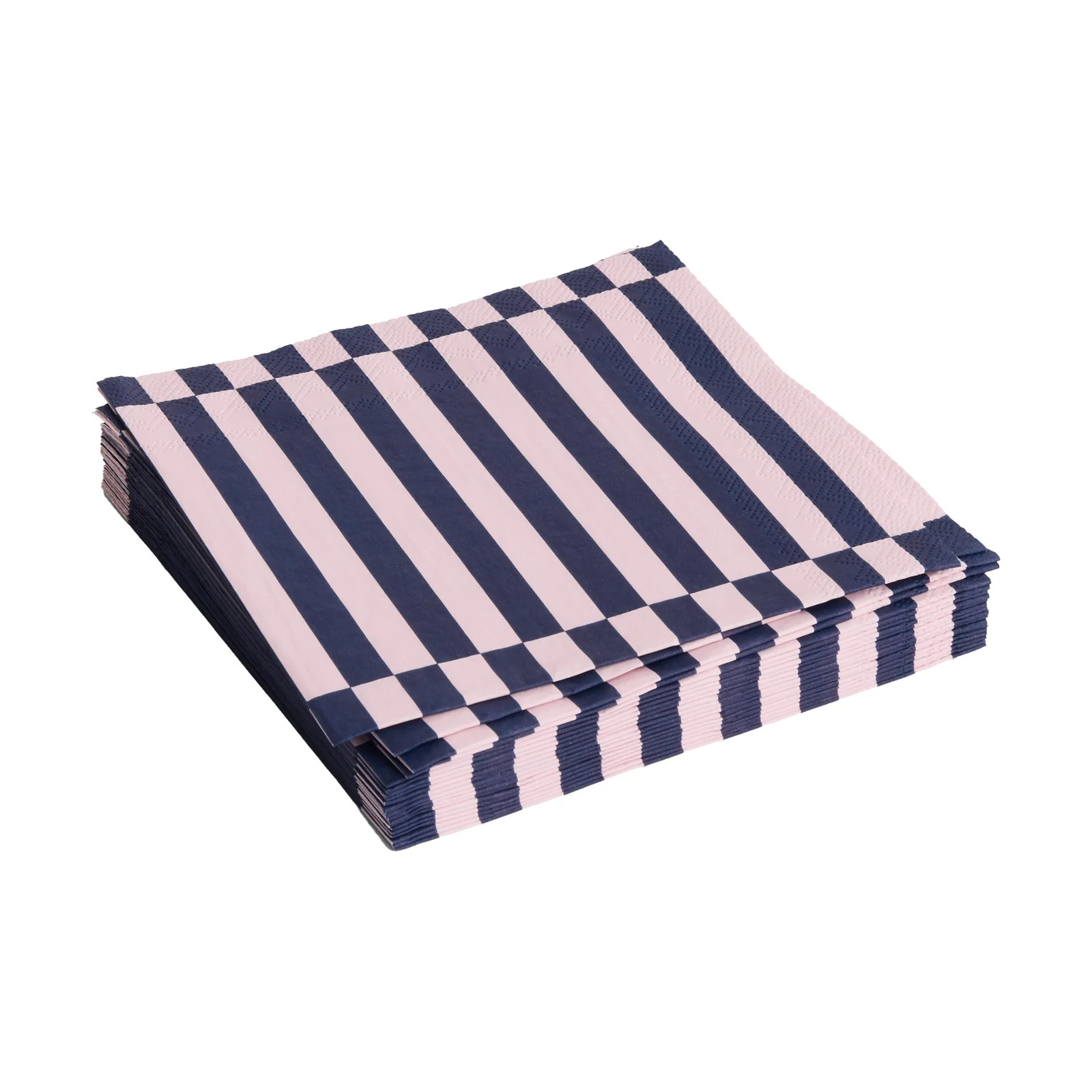 HAY Pattern Lunch Stripe servetten 20-pack lichtroze-donkerblauw 33 x 33 cm