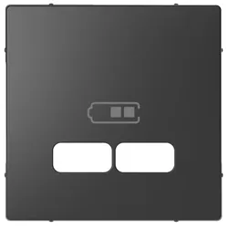 Merten MEG4367-6034 Zentralplatte für USB Ladestation-Einsatz, Anthrazit, System Design MEG43676034