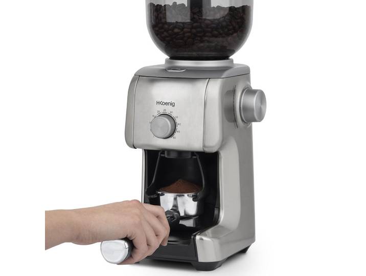 HKoenig Kaffeemühle Grd830 Silber, Schwarz, Metall, 16.5x39x21 cm, Kochgeschirr, Küchengeräte, Kaffeemaschinen & Milchschäumer