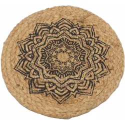 Natural Place Mat - Jute  30cm - Mandala Print