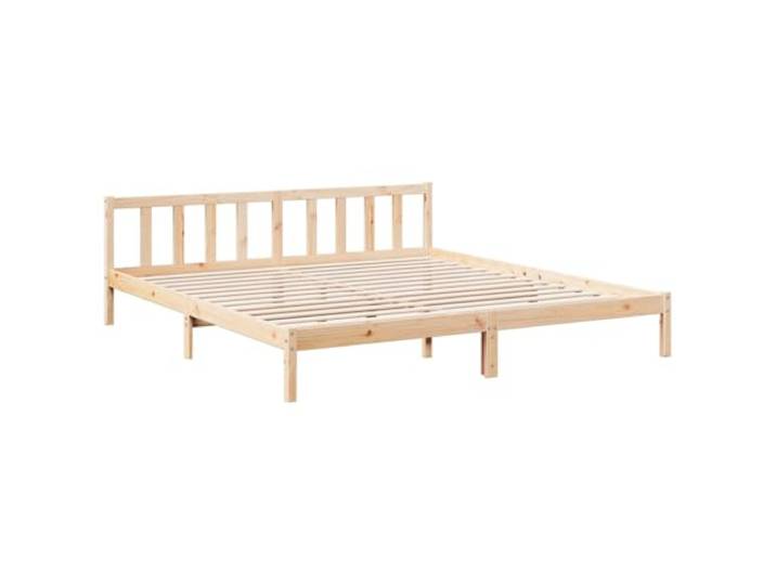 KTHLBRH Extra langes Bett ohne Matratze 180 x 220 cm aus Kiefernholz Lattenrost inkl. Lattenrost, massives Kiefernholz, mit Kopfstütze