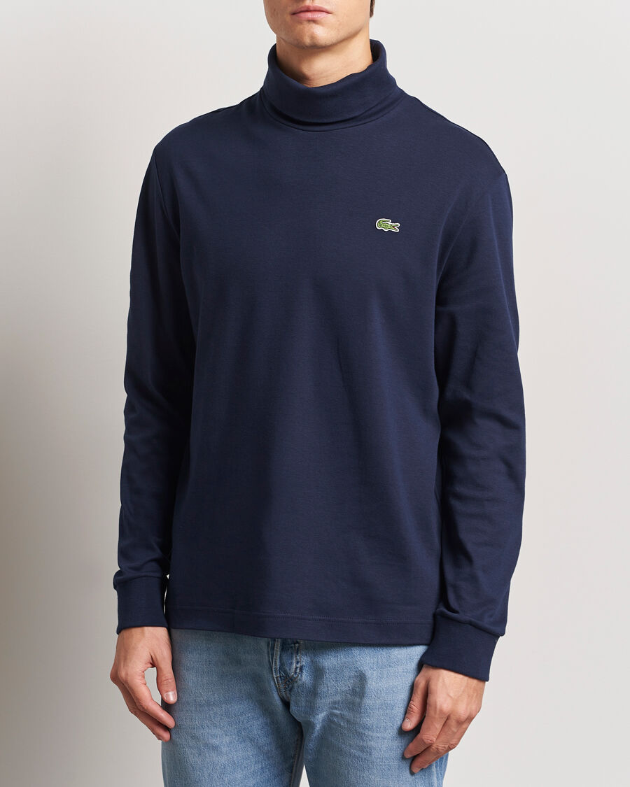 Lacoste Interlock Cotton Rollneck Navy men L Blå
