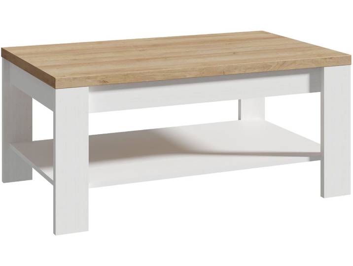 Couchtisch FORTE Bohol , braun (riviera eiche, sibiu lärche hell, sibiu lärche hell, riviera eiche), B:100cm H:45,7cm T:60cm, Tische, Couchtisch, B/H/T 100/45,7/60 cm zweifarbiges Dekor