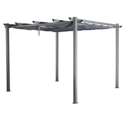 Jet-Line Pavillon Pergola Gartenzelt Gartendach Dach Zelt Aluminium Gartenpavillon Luxor 4x3 m anthrazit