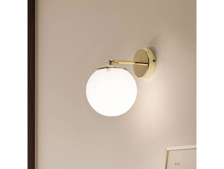 Wandlampe Sala Argon, dimmbar, weiß / opal, für Wohn- / Esszimmer, Glas, Wandleuchte, Wandlampe Innen