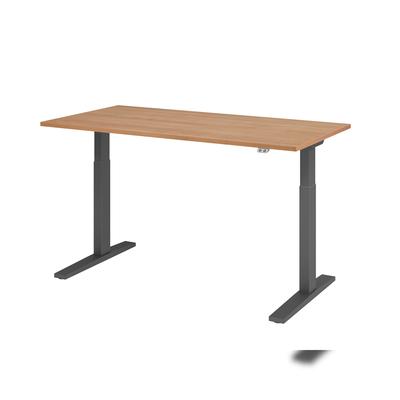 Hammerbacher-Sitz-Steh-Schreibtisch el.160x80cm Nuss/Graph-VXMKA16/N/G