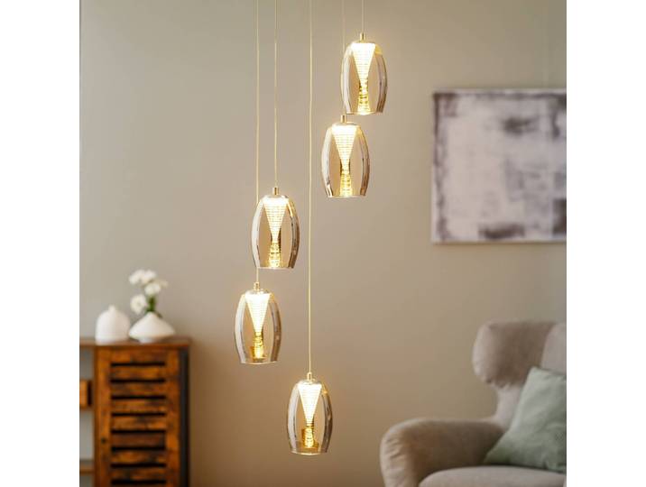 Brilliant Hängelampe Metropolis, dimmbar, für Wohn- / Esszimmer, Glas, Modern