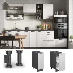 Vicco Apothekerunterschrank Küchenschrank Küchenmöbel Fame-Line Anthrazit Weiß Landhaus 30 cm modern