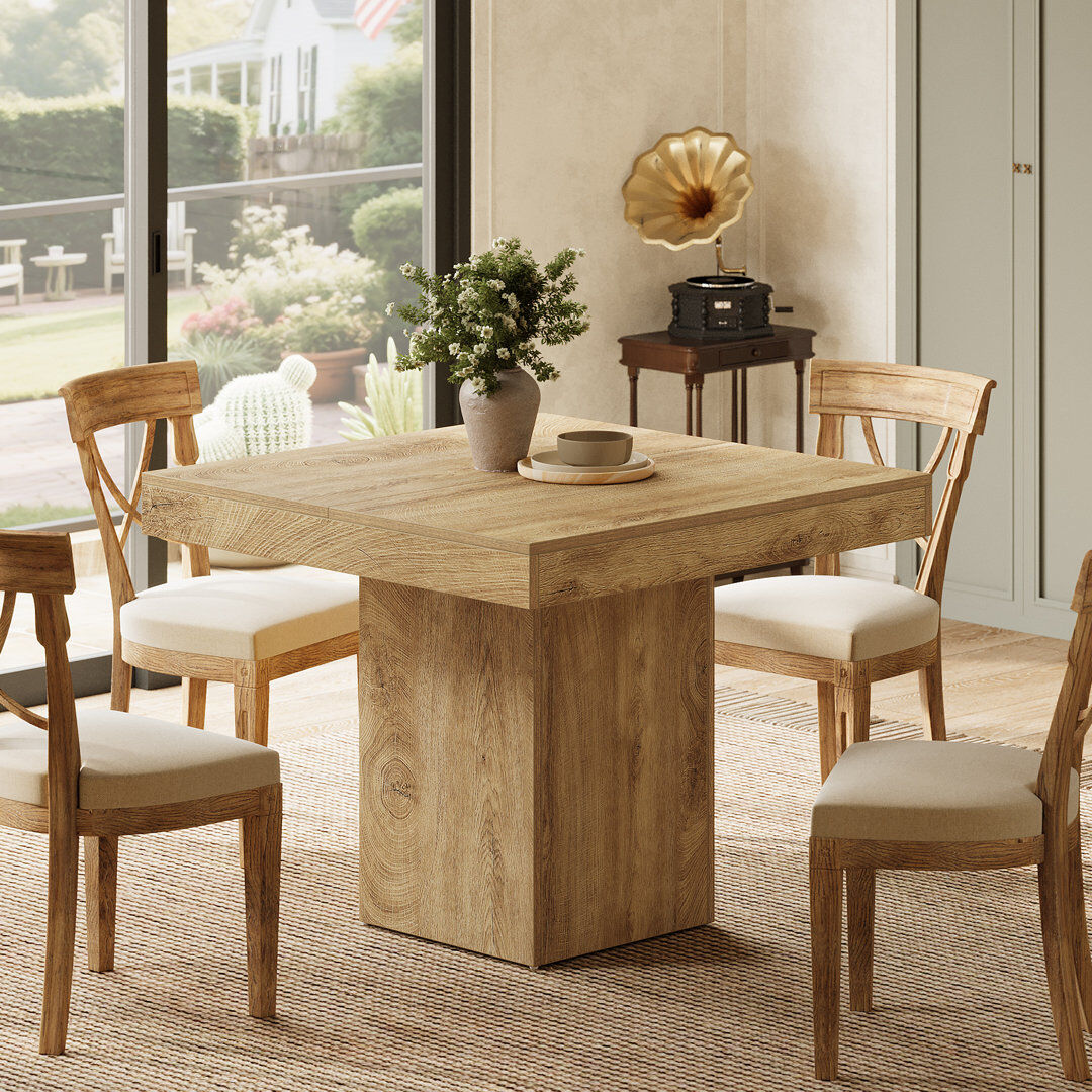Blue Elephant Square Dining Table Natural Wood