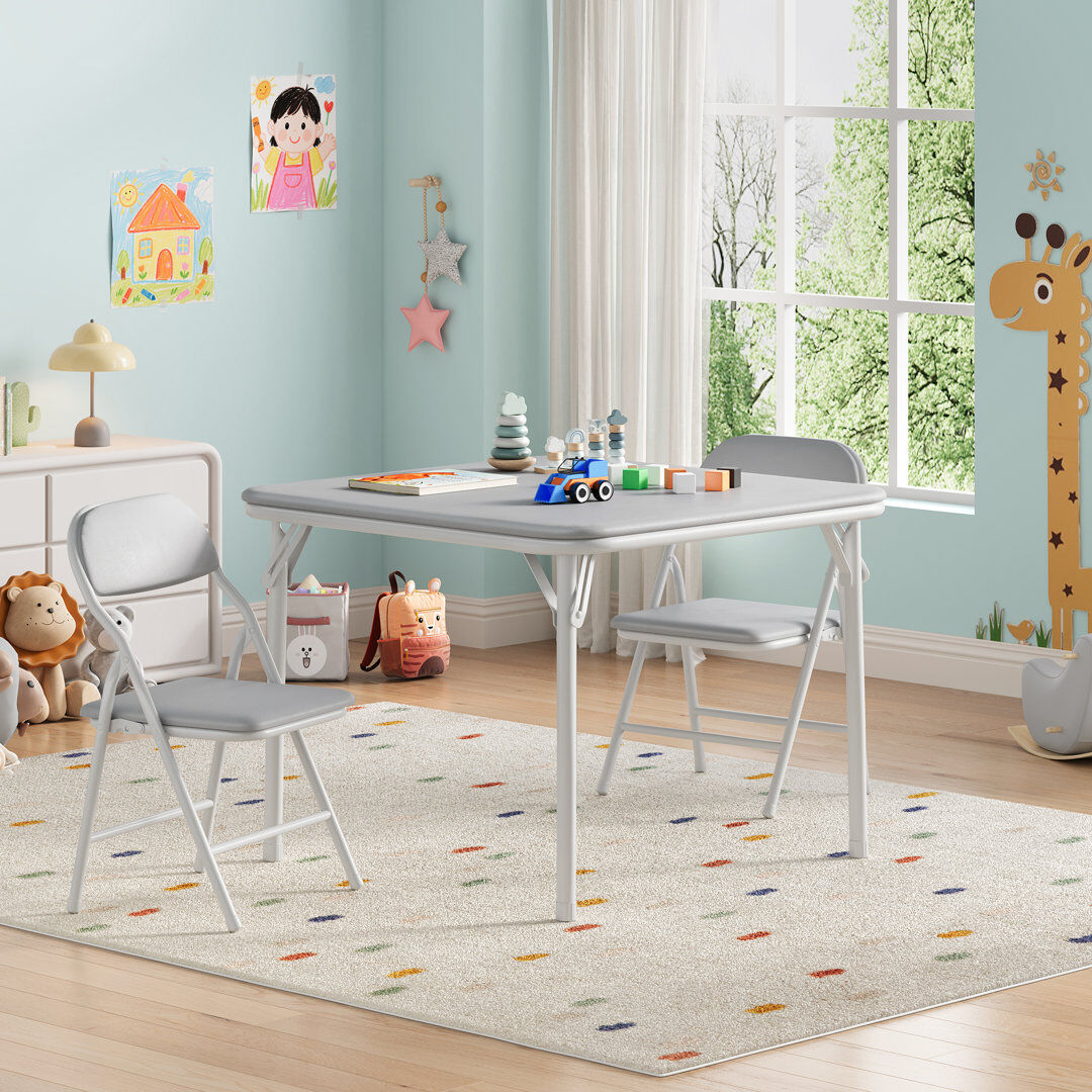 Rebrilliant Kids and Chair Set Grey 51cm H X 61cm L