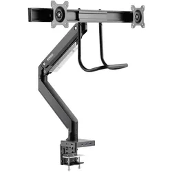 SpeaKa Professional SP-MM-820 2fach Monitor-Tischhalterung 43,2cm (17/ ) - 81,3cm (32/ ) Integriert (Tisch, 32", 8 kg), Monitor Halterung, Schwarz