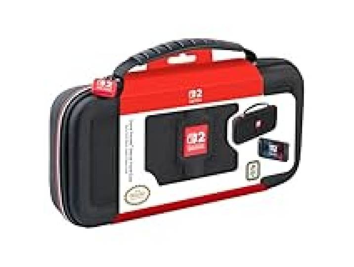 RDS Pochette de transport officielle Game Traveler pour Nintendo Switch 2/OLED/Switch. Matériau rigide pour protection optimale. Compartiment rangement 12 jeux avec 2 boîtes pour cartes Micro SD
