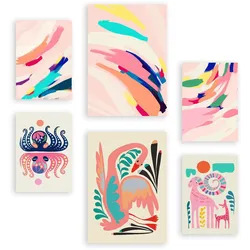 POSTER Set Mit 6 Prominente Kunst 1 In Tiere Zusammenfassungen A3 & A4 Rahmenlos