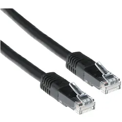 ACT Black 10 meter U/UTP CAT5E patch cable with RJ45 connectors CAT5E U/UTP BLACK 10.00M (U/UTP, CAT5e, 10 m), Netzwerkkabel