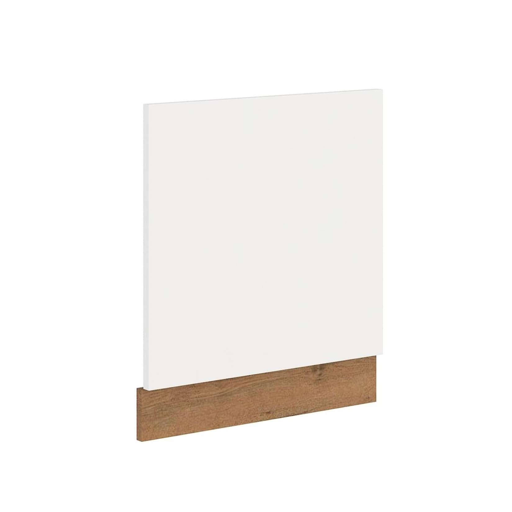 Küche Vigo Frontblende Geschirrspüler integriert 60 cm Eiche Lancelot Weiß Glanz