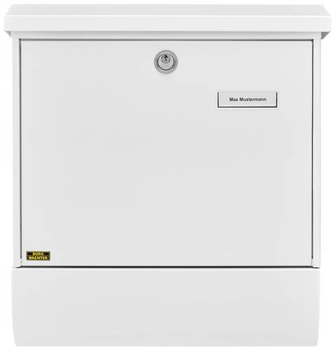 Burg Wächter 31425 SET VARIO 86720W (EC) Briefkasten Stahl Weiß Schlüsselschloss