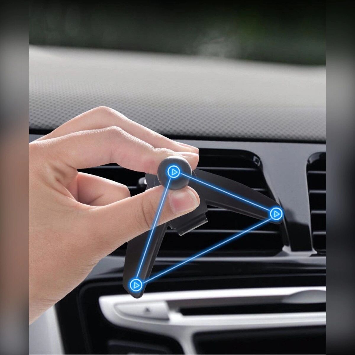 INF Support de téléphone de voiture à gravité double tête – Alliage d'aluminium, triple rotule universelle, verrouillage