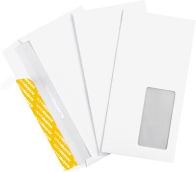 Schäfer Shop Genius Briefumschläge, DIN lang, mit Fenster, Haftklebung, Papier, weiß, 100 Stück