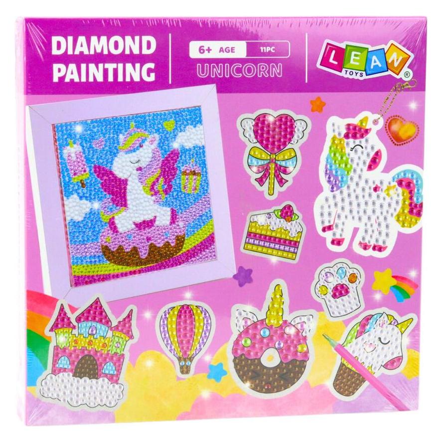Lean Toys Lean Diamant Mosaik Kreativ Set Einhörner Farbige Schlüsselanhänger (65614738)
