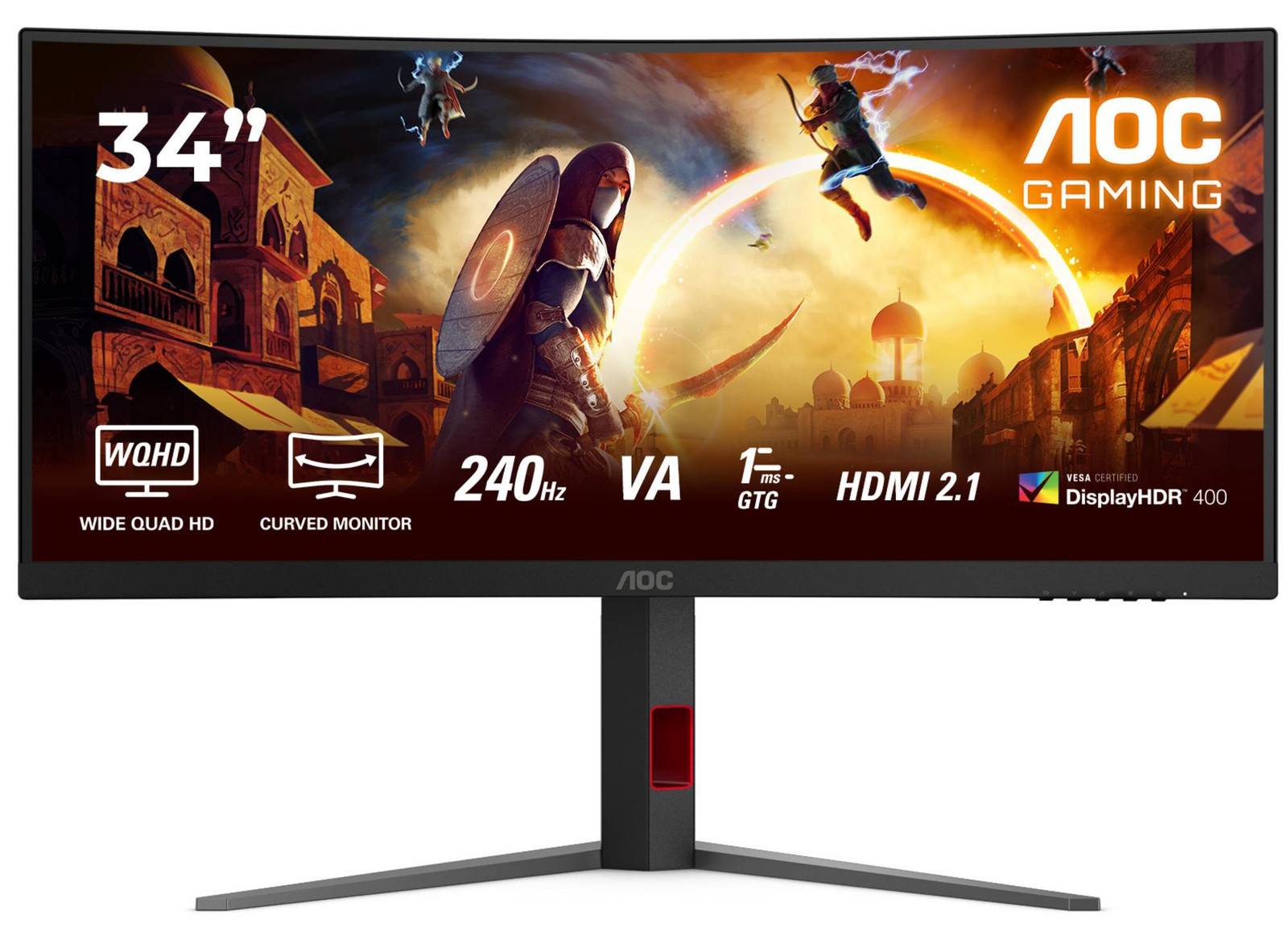 AOC CU34G4Z Curved Monitor 86,4 cm (34 inch) 21:9 Beeldverhouding met HDMI, DisplayPort en USB