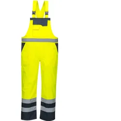 Warnschutz PU-Regen-Latzhose "S488" Kontrast - M - gelb/marine