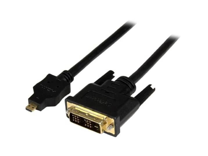 StarTech.com 1m Micro HDMI naar DVI Kabel, Micro HDMI naar DVI Adapter Kabel, Micro HDMI Type-D Apparaat naar DVI-D Single Link Monitor/Display/Projector Video Converter Kabel, Duurzaam (HDDDVIMM1M)