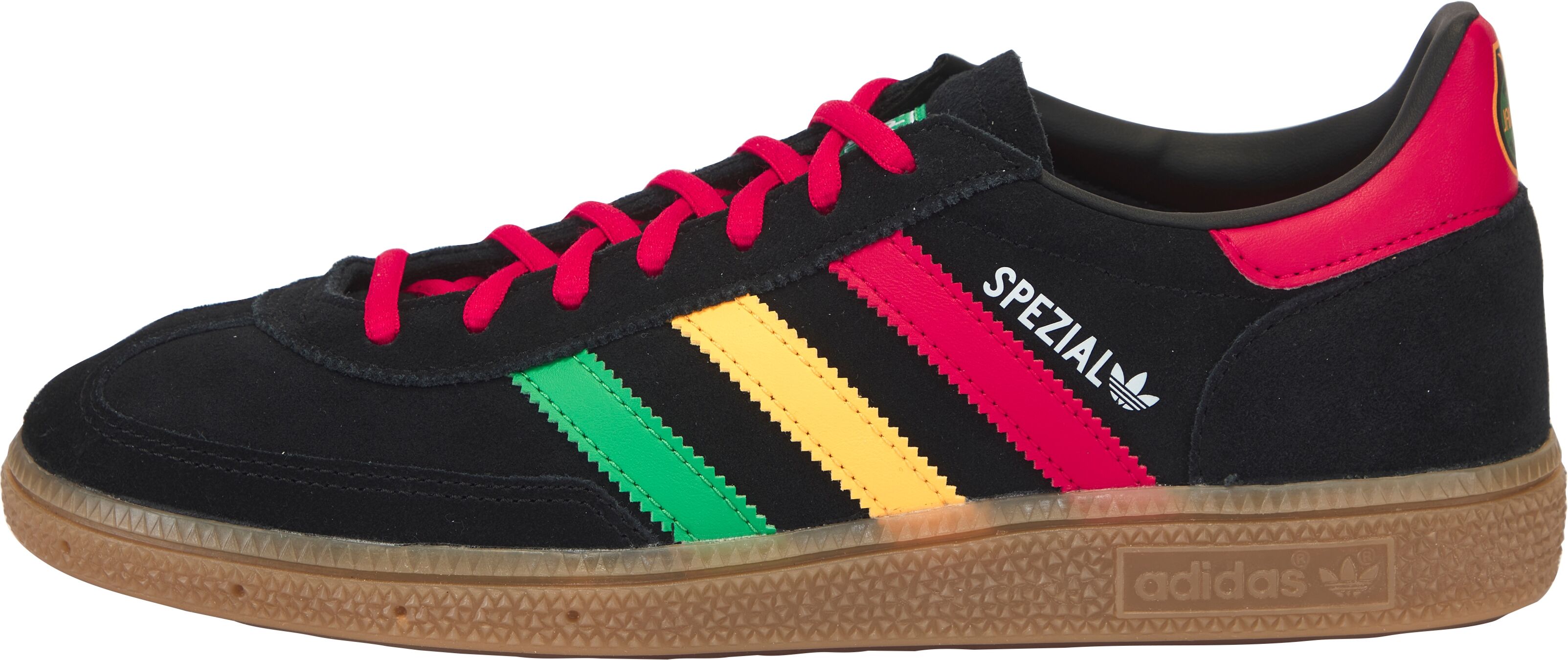 Sneaker ADIDAS PERFORMANCE "HANDBALL SPEZIAL", Herren, Gr. 44, bunt (core schwarz, pure ruby, bold gold, jamaika), Leder, Schuhe Sneaker, WM 2026 Edition (Länderschuhe) core schwarz, pure ruby, bold gold, jamaika 44