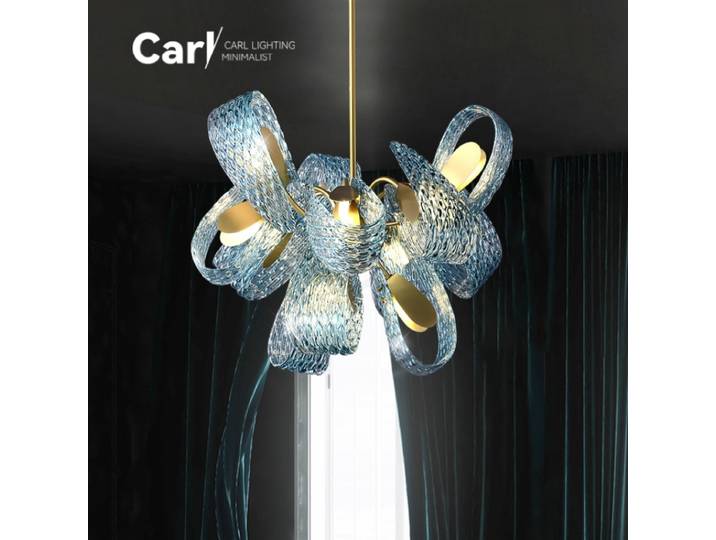 Lustre de salon moderne et minimaliste, lampe artistique créative de luxe pour chambre à coucher, restaurant, ou salle d'exposition, lampe de personnalité moderne