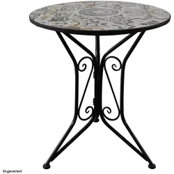 HTI-Living, Gartentisch + Balkontisch, Gartentisch Metall Schwarz Algier (55 x 68 cm)