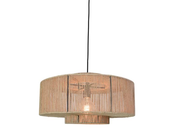 Urban Interiors Hängelampe Drum Jute, Naturfarben, Naturmaterialen, E27, 50x25x50 cm, Lampen & Leuchten, Innenbeleuchtung, Hängeleuchten, Pendelleuchten