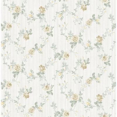 Seabrook Designs Nithya Floral Trail Unpasted Wallpaper