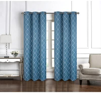 RT Designer Collection "Gable Embroidered Privacy Window Curtain Panel 84"" or 95"""