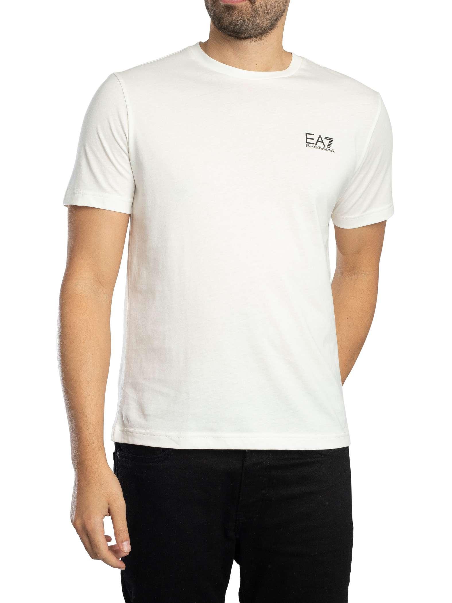 EA7 Brust-Logo T-Shirt, Weiß