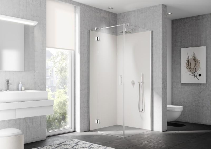 Kermi Seitenwand Liga TWP 1000x2000 BV: 975-1000, silber hochglanz ESG klar LITWP10020VAK
