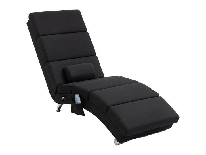 ComfortXL Relaxliege De-15407 Massage und Heizung mit 8 Vibrationen Schwarz, Metall, 168x84x56 cm, Wohnzimmer, Sessel, Massagesessel