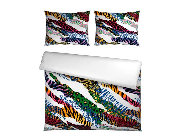 Esposa Bettwäscheset, Mehrfarbig, Textil, Animalprint, 200x210 cm, pflegeleicht, atmungsaktiv, schadstoffgeprüft, Heimtextilien, Bettwäsche, Bettwäsche, Satin Bettwäsche
