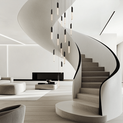 Cosmo   Modern Staircase Chandelier   15 Lights / Warm White (3000k)   Living Room Lighting   MOD LIGHTING