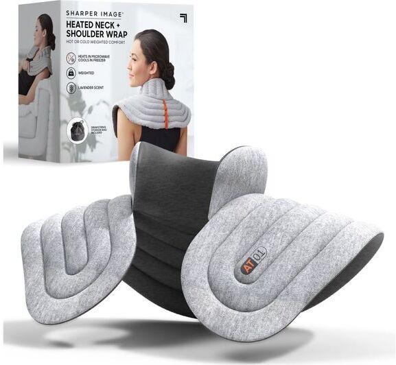 SHARPER IMAGE Neck & Shoulder Heated Wrap - Grey